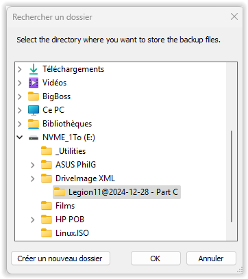 Backup DiXML : Define Folder