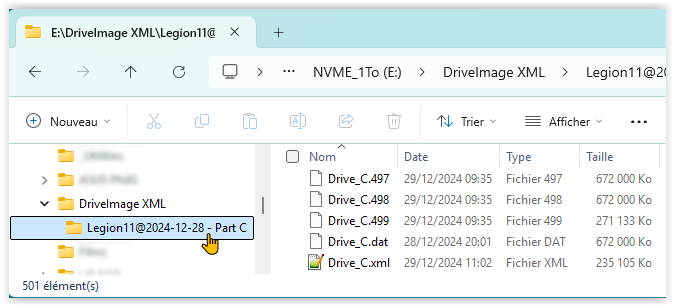 Backup DiXML : Saving